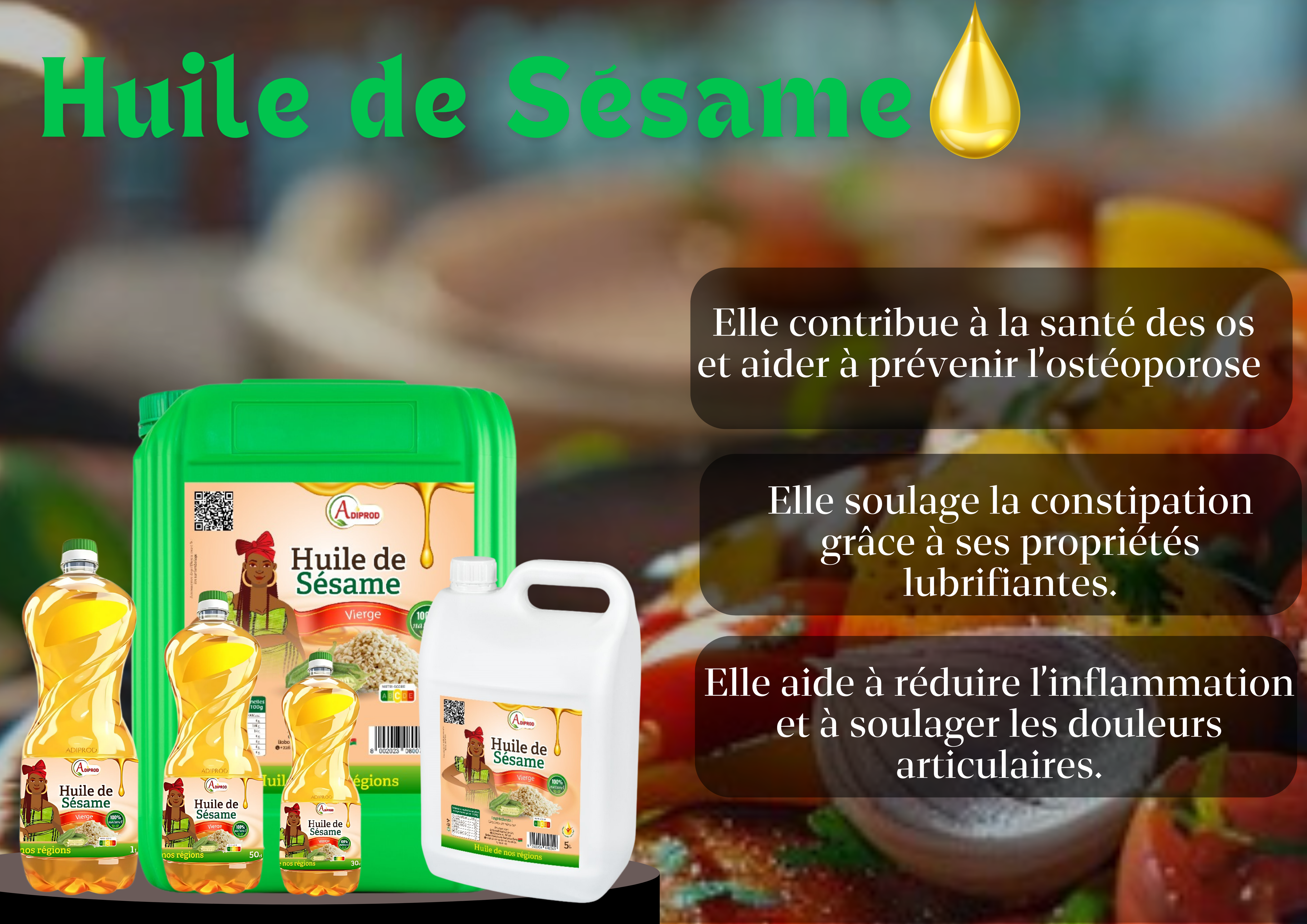 Huile de sésame ADIPROD INDUSTRIES SA